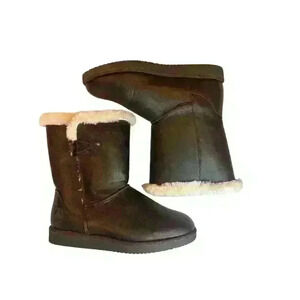 Airwalk Brown Fleece Lined Snow Boots Size 8 Winter Casual